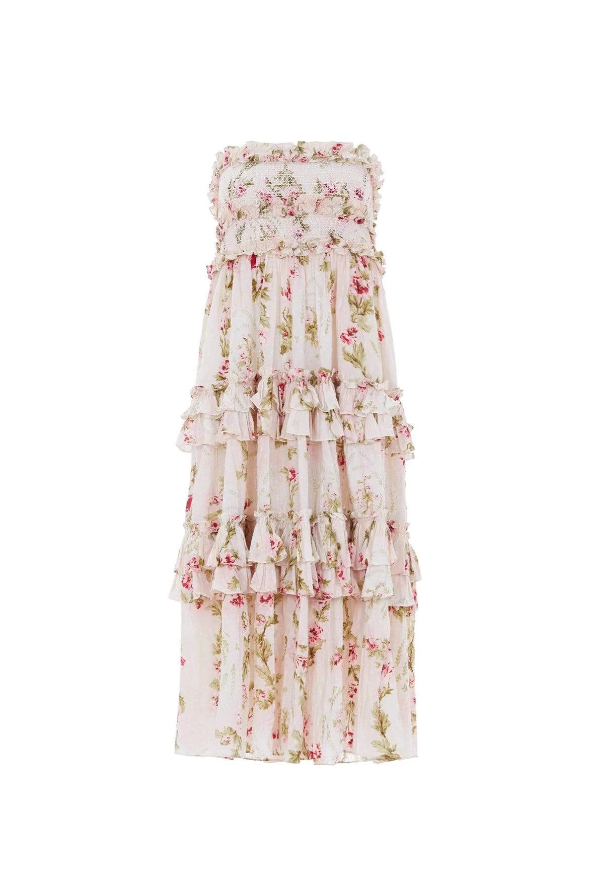 Needle & Thread Holding LTD All - Womenswear Waltzing Blooms Cotton Smocked Bandeau Ballerina Dress 2 Needle & Thread Holding LTD All - Womenswear Waltzing Blooms Cotton Smocked Bandeau Ballerina Dress