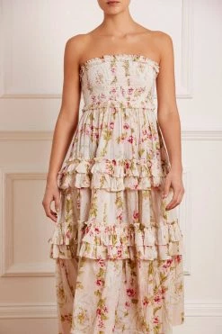 Needle & Thread Holding LTD All - Womenswear Waltzing Blooms Cotton Smocked Bandeau Ballerina Dress 11 Needle & Thread Holding LTD All - Womenswear Waltzing Blooms Cotton Smocked Bandeau Ballerina Dress