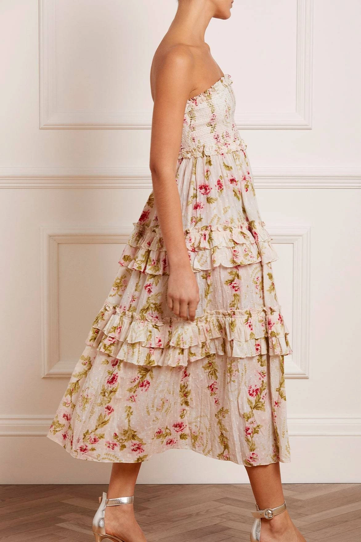 Needle & Thread Holding LTD All - Womenswear Waltzing Blooms Cotton Smocked Bandeau Ballerina Dress 4 Needle & Thread Holding LTD All - Womenswear Waltzing Blooms Cotton Smocked Bandeau Ballerina Dress