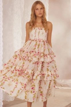 Needle & Thread Holding LTD All - Womenswear Waltzing Blooms Cotton Smocked Bandeau Ballerina Dress 17 Needle & Thread Holding LTD All - Womenswear Waltzing Blooms Cotton Smocked Bandeau Ballerina Dress