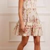 Needle & Thread Holding LTD Waltzing Blooms Cotton Smocked Bandeau Micro Mini Dress