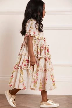 Needle & Thread Holding LTD Waltzing Blooms Cotton Smocked Kids Dress