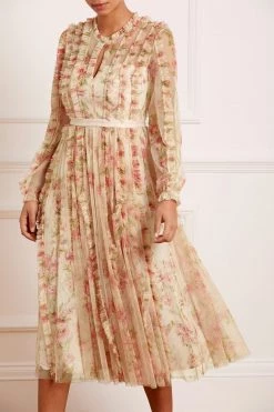 Needle & Thread Holding LTD Waltzing Blooms Garden Round Neck Ballerina Dress