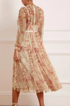 Needle & Thread Holding LTD Waltzing Blooms Garden Round Neck Ballerina Dress