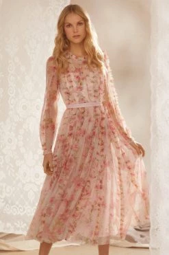 Needle & Thread Holding LTD Waltzing Blooms Garden Round Neck Ballerina Dress