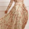 Needle & Thread Holding LTD Waltzing Blooms Garden Round Neck Gown