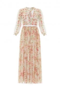 Needle & Thread Holding LTD Waltzing Blooms Garden Round Neck Gown