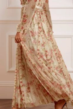 Needle & Thread Holding LTD Waltzing Blooms Garden Round Neck Gown