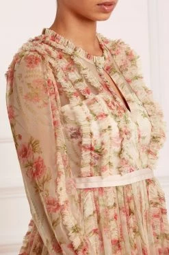 Needle & Thread Holding LTD Waltzing Blooms Garden Round Neck Gown