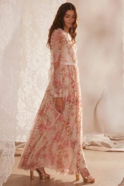 Needle & Thread Holding LTD Waltzing Blooms Garden Round Neck Gown
