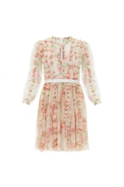 Needle & Thread Holding LTD Waltzing Blooms Round Neck Micro Mini Dress All - Womenswear
