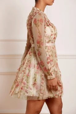 Needle & Thread Holding LTD Waltzing Blooms Round Neck Micro Mini Dress All - Womenswear