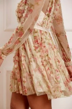 Needle & Thread Holding LTD Waltzing Blooms Round Neck Micro Mini Dress All - Womenswear