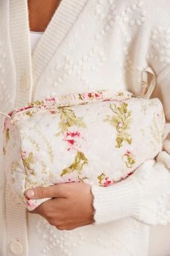 Needle & Thread Holding LTD Waltzing Blooms Medium Quilted Makeup Bag