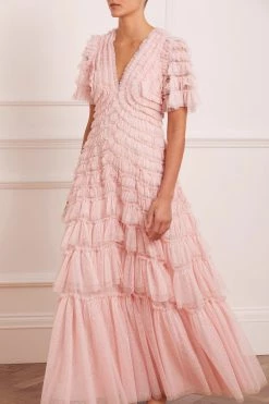 Needle & Thread Holding LTD Willow Ruffle V-Neck Gown All - Womenswear