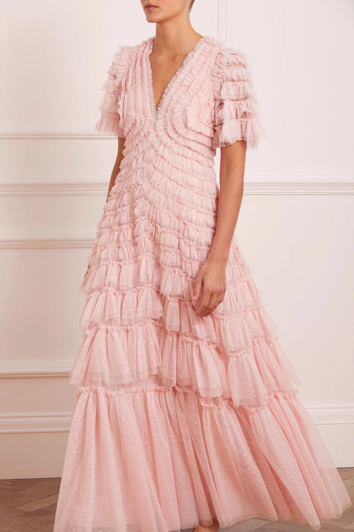 Needle & Thread Holding LTD Willow Ruffle V-Neck Gown All - Womenswear 1 Needle & Thread Holding LTD Willow Ruffle V-Neck Gown All - Womenswear