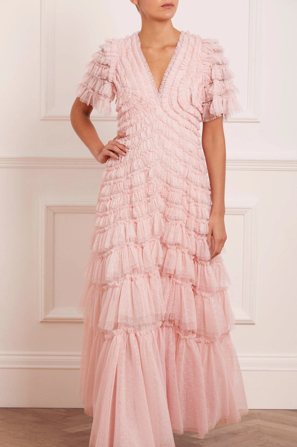 Needle & Thread Holding LTD Willow Ruffle V-Neck Gown All - Womenswear 3 Needle & Thread Holding LTD Willow Ruffle V-Neck Gown All - Womenswear