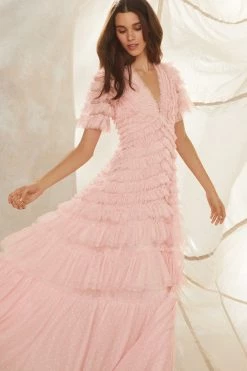 Needle & Thread Holding LTD Willow Ruffle V-Neck Gown All - Womenswear 18 Needle & Thread Holding LTD Willow Ruffle V-Neck Gown All - Womenswear