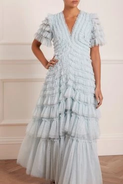 Needle & Thread Holding LTD Willow Ruffle V-Neck Gown All - Womenswear