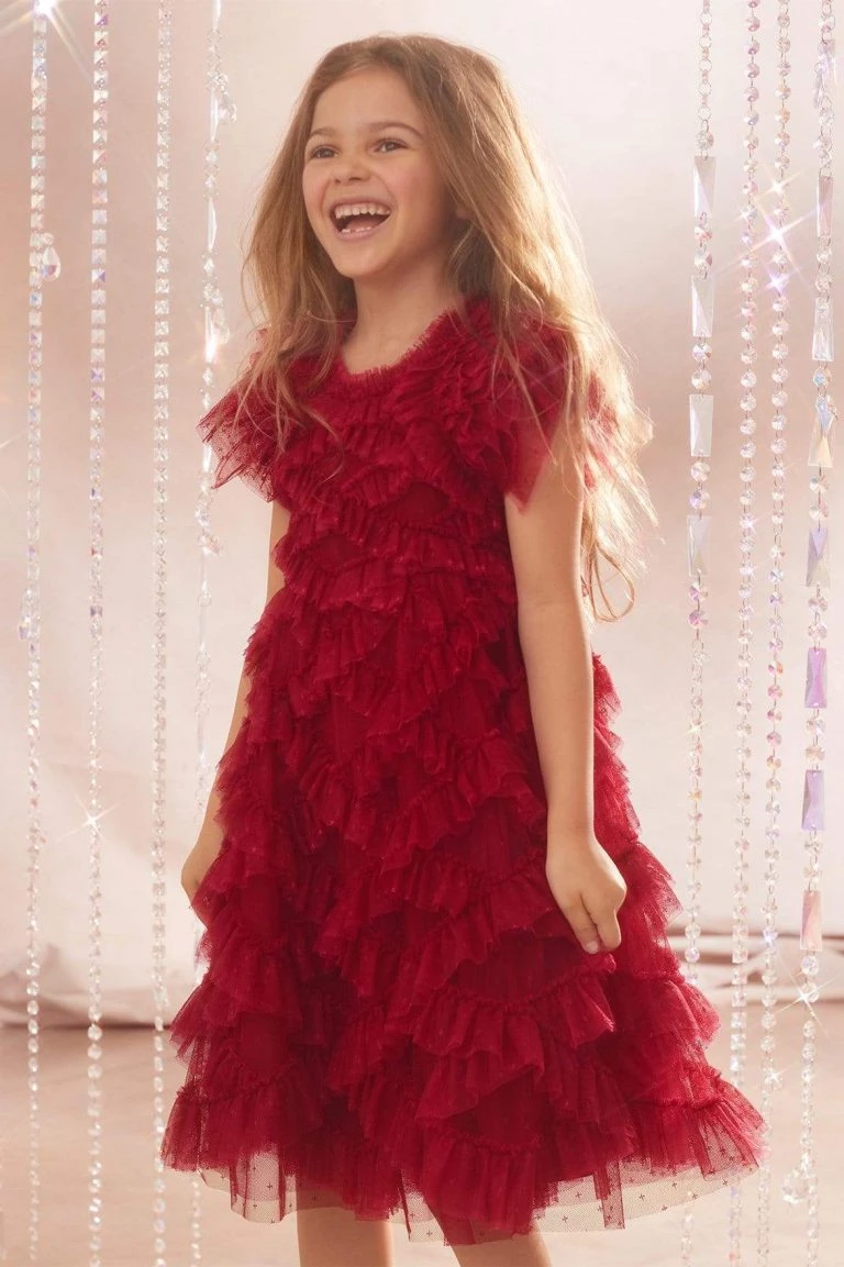 Premium Dress Store -Premium Dress Store GENEVIEVEKIDSDRESS EXCLUSIVE KIDSDRESS DEEPREDFUCHISA NEEDLE THREAD 6 768x1153 1